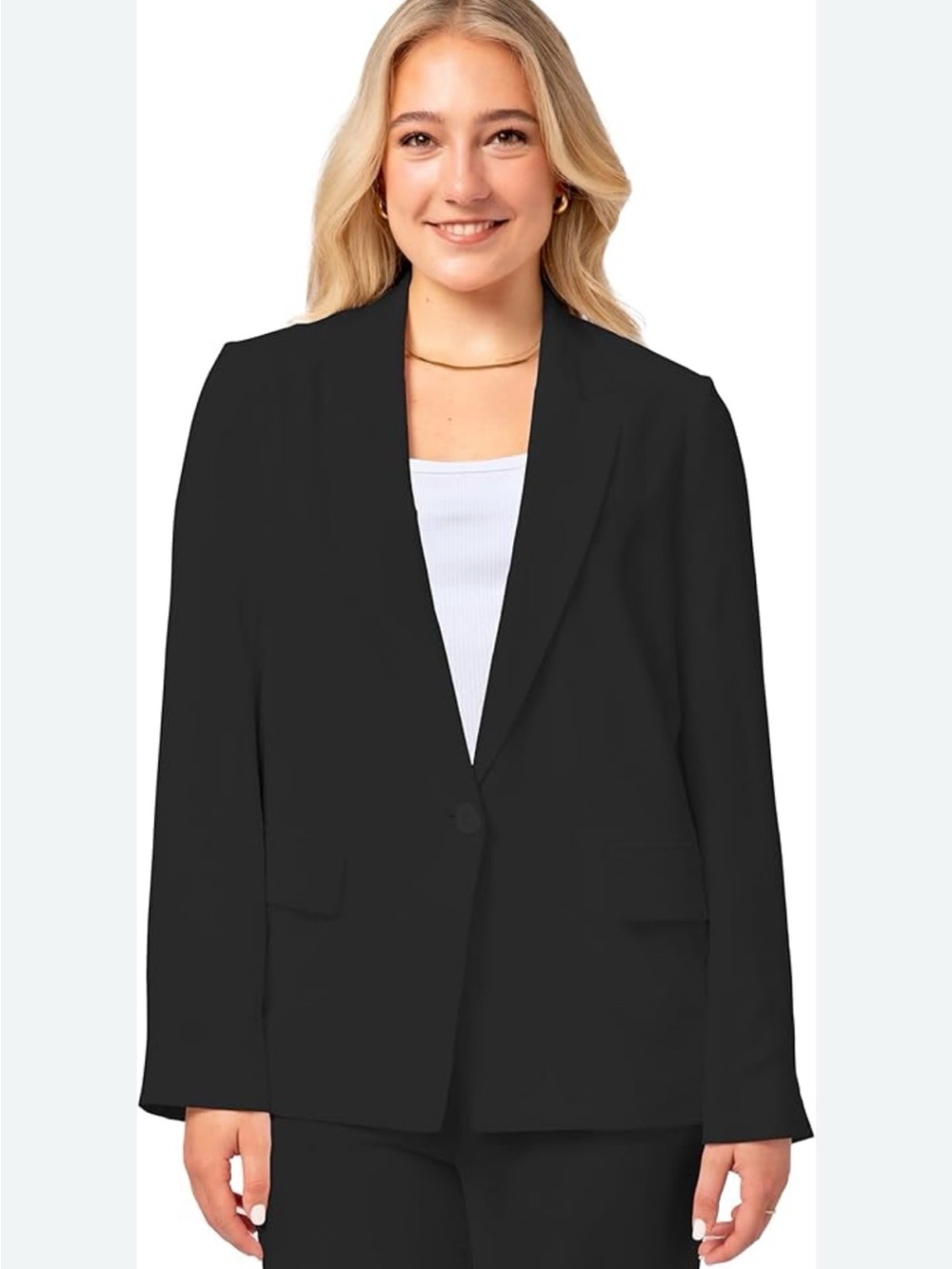 Norton McNaughton Black Single-Button Women's Blazer